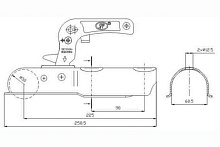 Замковое сцепное устройство SPP ZSK-750D, 750 кг., дышло 60 мм. (круглое)