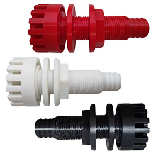 Штуцер забортной воды с фильтром, под шланг Ø19 мм, пластик