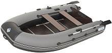 Надувная лодка ПВХ Лоцман 320 ЖС (жесткая слань, киль), серый/черный
