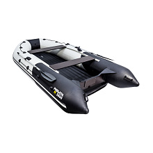 Надувная лодка Ривьера 3600 Килевое надувное дно "Комби" светло-серый/черный
