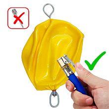 Буй надувной с вертлюгом и рымом Majoni 750х400 мм, желтый