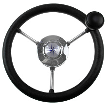 Рулевое колесо LIPARI со спинером, д. 280 мм. (черный)