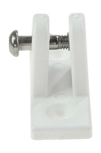 Кронштейн палубный 90 град, с винтовым штифтом, ровное основание, пласт. белый.
