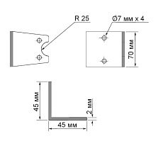 Кронштейн для топливного крана трехходового, нерж.