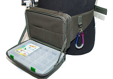 Сумка поясная жесткая 27х19х8 см с комплектом коробок для снастей