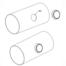 Фонарь габаритный FT 074 B LED, 12-24 В, белый, встраиваемый