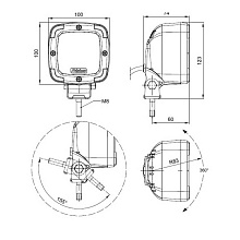 Универсальная светoдиодная рабочая фара FT-360 LED, 9 диодов, 38 Вт, 4100 лм, 12-55 В