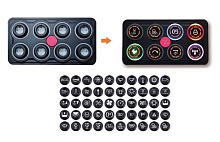 Панель управления Marine Rocket, 8 кнопок, 2 ряда, RGB подсветка, 12/24 В, силикон, IP68