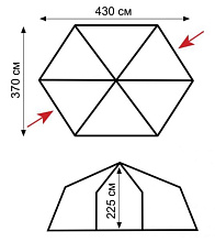 Палатка шатер Tramp Mosquito Lux Green ( V2 ), 430х370х225 см