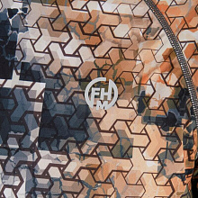 Футболка FHM Mark Hoodie V2, принт серо-оранжевый/серый