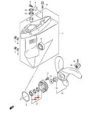 Сальник гребного вала Suzuki DF2.5–DF6 (09282-12L05-000), оригинал 