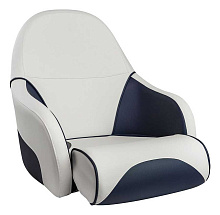 Кресло Ocean Flip Up мягкое виниловое с болстером, белый/синий