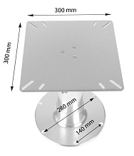 Стойка столешницы регулируемая 3 ступени 335-714 мм., анодир. алюминий