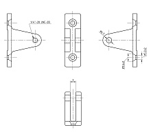 Кронштейн палубный 90 град, с винт. штифтом, ровное основание.