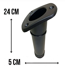 Держатель удилища врезной с заглушкой, черный пластик