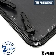 Люк палубный распашной низкопрофильный Фрегат, 461x461 мм., прозрачный, черный