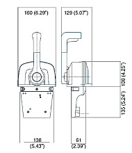 Контроллер Ultraflex B665 газ/реверс горизонтальный с фиксатором холостого хода