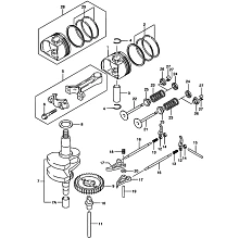 Коленчатый вал и поршень Suzuki
