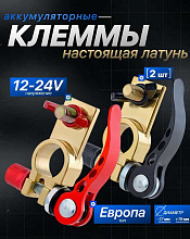 Клеммы аккумуляторные быстросъёмные латунные BT28I-F, 12-24 В, комплект 2 шт.