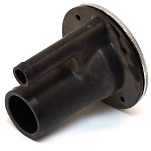 Горловина заливная для воды, 38 мм, пластиковая, черная, хром. крышка Perco