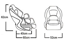 Кресло Delux Sport Flip Up мягкое виниловое с болстером, белый/синий