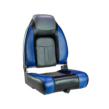 Кресло складное виниловое (75157, синий-угольный-черный)