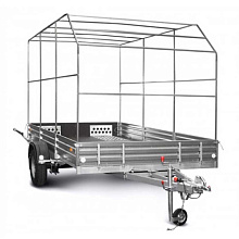 Тент с каркасом 352020 С (высокий, со скосом 45°, H=2000 мм) для бортовых прицепов МЗСА 817718.022 / 025 / 817736.022