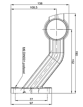 Фонарь габаритный левый FT 140 F L LED, на резиновой ножке, трёхцветный