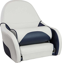 Кресло Ocean Flip Up мягкое виниловое с болстером, белый/синий