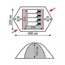 Палатка Tramp ROCK 4 V2