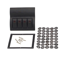 Панель борт. питания, 4 переключателя с предохранителями.