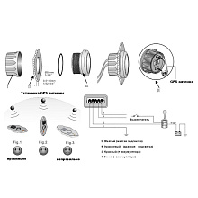 GPS-спидометр аналоговый 0-60 узлов, черный циферблат, черный ободок, выносная антенна, д. 85 мм.