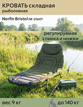 Кровать складная Norfin (Норфин) Bristol NF-20607 рыболовная