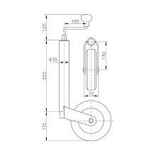Колесо опорное для прицепа, 75 кг.