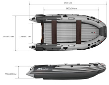 Лодка надувная ПВХ Скат Тритон 430 НД Fi интегр. фальшборт