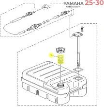 Фильтр заливной горловины топливного бака Yamaha 25-30 (также аналоги), YUELANG