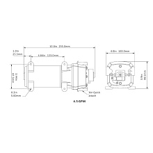 Автомат. нагнетательная помпа, 17 л/мин., 12 В