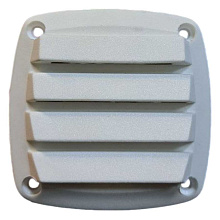 Решетка воздухозаборника 86x86 мм. с патрубком, белая