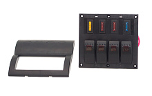 Панель борт. питания, 4 переключателя с предохранителями.