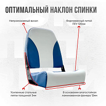 Кресло складное Кокпит, сине-белый, арт. NovgBlue