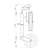 Колесо опорное для прицепа, 150 кг. (Германия), арт. 1860904