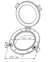 Иллюминатор круглый, Ø 210 мм, черный