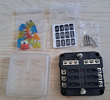 Блок на 6 предохранителей с крышкой и индикацией