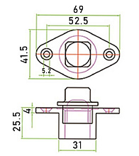 Шпигат Ø31 мм с резьбовой пробкой, нержавеющая сталь