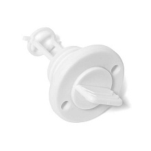 Заглушка дренажная 27 мм с резьбовой пробкой, белый пластик