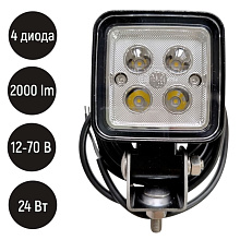 Фара рабочего света LED 2164 W261, 4 диода, 24 Вт, 2000 лм, 12-70 В, направленный свет