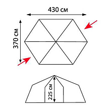 Палатка шатер Tramp Lite Mosquito Blue ( V2 ), 430х370х225 см