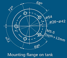 Датчик уровня 1100 мм, 10-190 Ом, нерж. (Мореман).