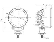 Универсальная светодиодная рабочая фара FT-364 LED, 6 диодов, 22 Вт, 2500 лм, 12В/24В