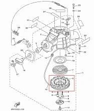 Заводной барабан (катушка намотки) для лодочного мотора Yamaha F4-F6 